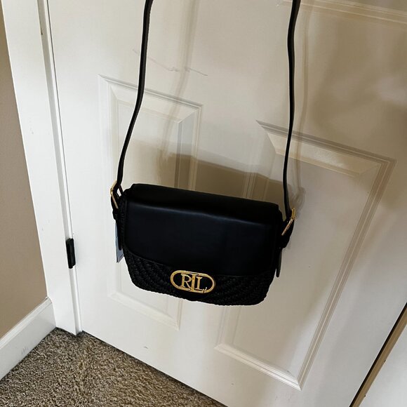 Lauren Ralph Lauren Addie Straw Crossbody Bag NWT - Picture 3 of 11